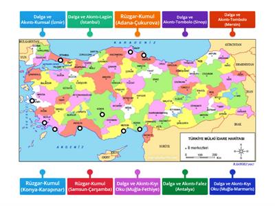 Türkiye'de Rüzgar, Dalga ve Akıntıların Oluşturduğu Yer Şekilleri