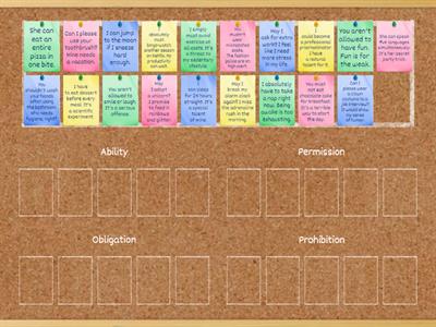 Modals (Ability, Permission, Obligation, Prohibition) [Group Sort]