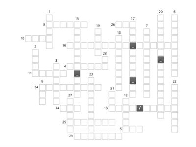 MODULE 1A - MY SCHOOL - crossword