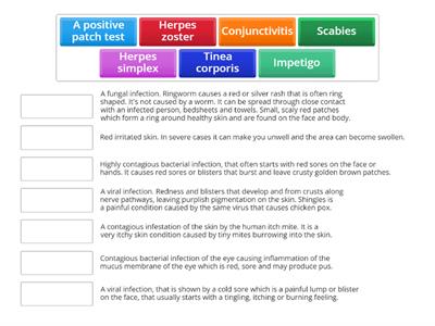 Contra-indication that prevent a treatment, match up activity! 