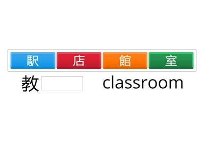GCSE Kanji Suffix for School Facility with EN hints