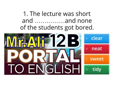 Grade 12 UNIT 10  vocabulary Mr Ali