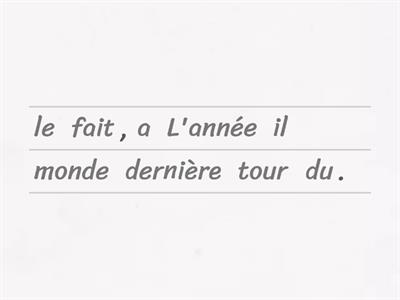 Ordre des mots dans la phrase : les parcours de vie