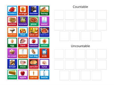 Countable And Uncountable Nouns - Recursos Didácticos