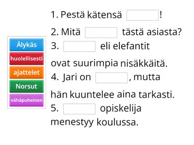 Mikä sana sopii?