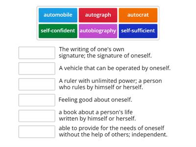 auto, self vocabulary