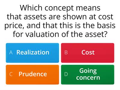 PRINCIPLES OF ACCOUNTS: - Identify the accounting concepts