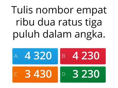 Pertandingan Kuiz Online Tahun 3 SK Nusantara