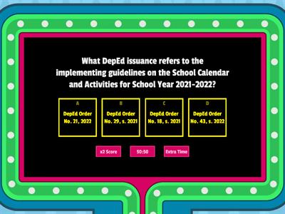 SLAC on School Calendar for S.Y. 2021-2022