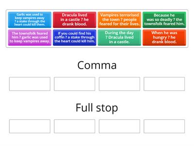  Comma or full stop Group sort