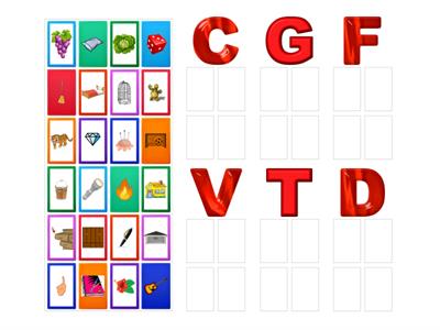 Atividade com  fonemas f, v, t, d, k, g