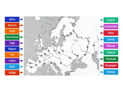  Európa folyói 6.osztály