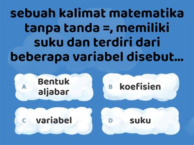 Unsur-unsur aljabar dan operasi penjumlahan dan pengurangan aljabar