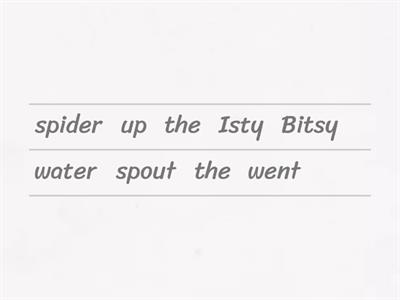 Reorder "The Isty Bitsy spider"