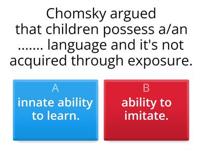 Young learner theories of L1 acquisition and implications