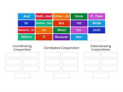 Correlative, Coordinating, and Subordinating Conjunctions