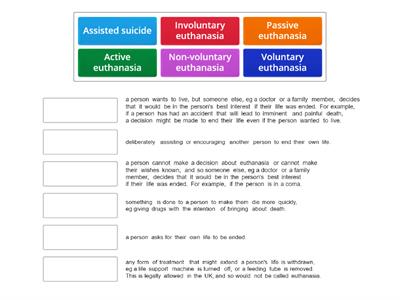Key terms for Euthansia 