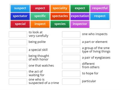 Latin Roots: spec, spic