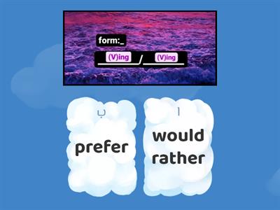  Game prefer/would rather