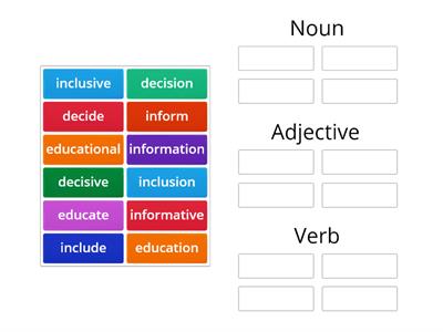 Noun or adjective or verb