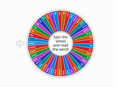 Spin the wheel tricky words 1-45