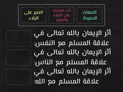 أثر الإيمان بالله تعالى.