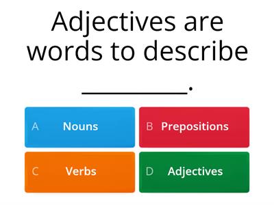 Les Adjectifs Review Quiz