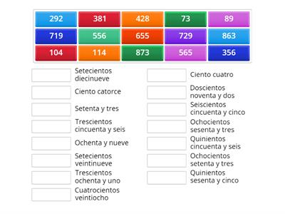 Lectura de números hasta el 1000