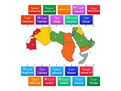  خريطة الوطن العربي  Arabic countries Map Amani