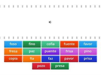 Discriminación auditiva oraciones /f/-/p/