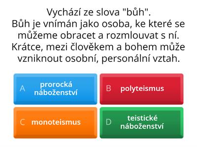 Typologie náboženství kvíz