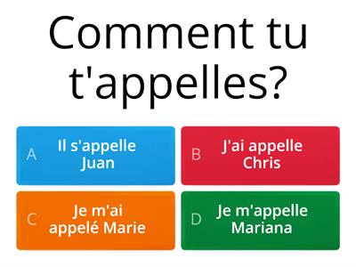 Quiz donner et demander de l'information personnelle