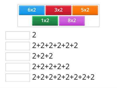 Une la multiplicación con la suma correspondiente. 