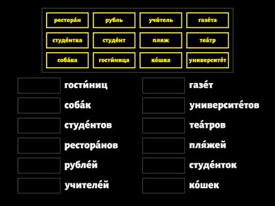 Russian 202. Lesson 7. Game 1. Genitive plural.