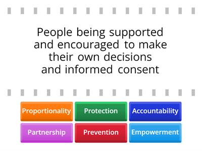 What are the six principles of safeguarding?