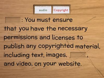 Legal requirements when publishing online.
