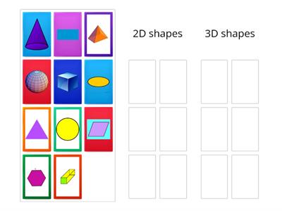 2D and 3D shape sort