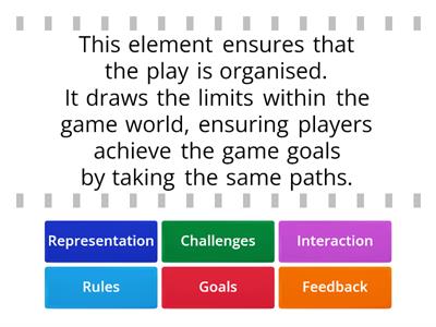 Six Structural Elements of Games (Prensky, 2001) 
