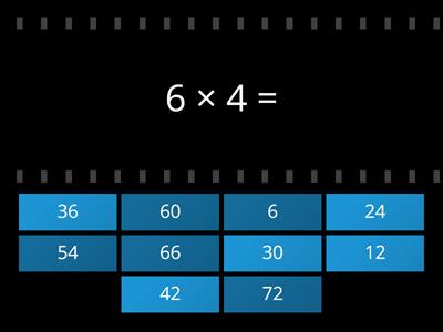 乘法 Mutiplication: 6x table