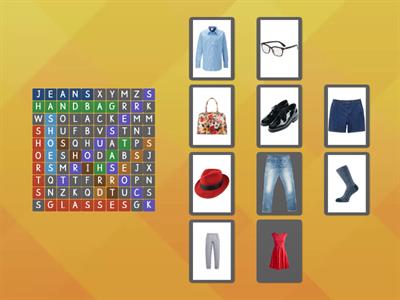 Clothes: find the words for the pictures