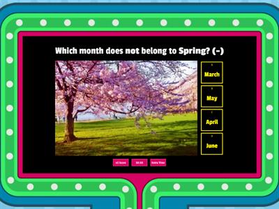 Seasons and Days Quiz (With Ordinal Numbers)