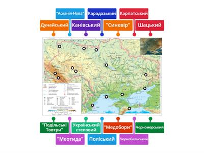 8 клас Практична робота №10 "Позначення на контурній карті об'єктів природно-заповідного фонду України"