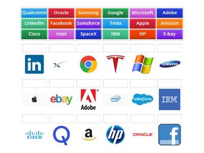 Match top tech companies' names with their logos