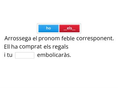 Pronoms febles de 3a persona de complement directe