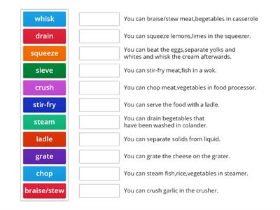 FOOD - ADVANCED VERBS