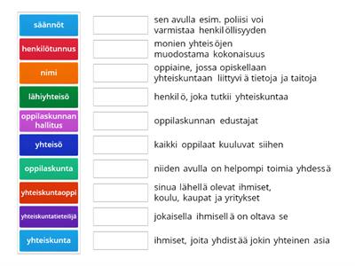 Yhteiskuntaoppi - määrittele sana