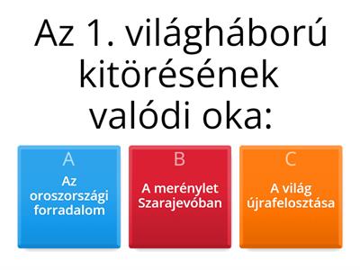 Történelem év végi témazáró 