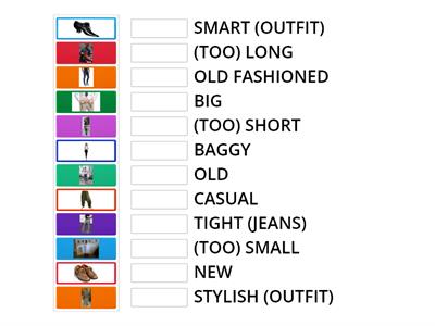 ADJECTIVES TO DESCRIBE CLOTHES