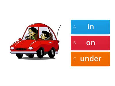Prepositions on, in, under