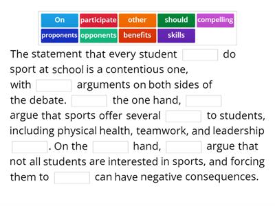 FCE Essay - All students should do sport